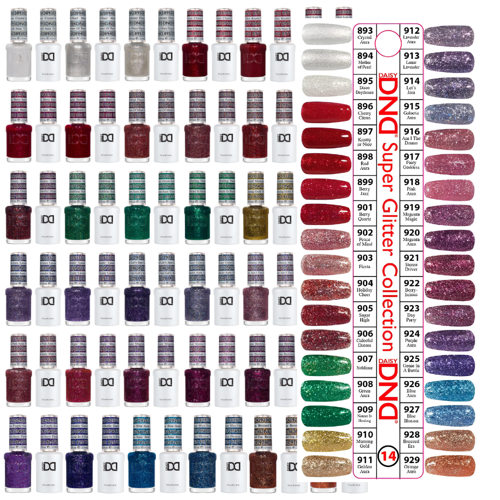 DND Super Glitter Gel & Polish Collection 36 Colors By DND