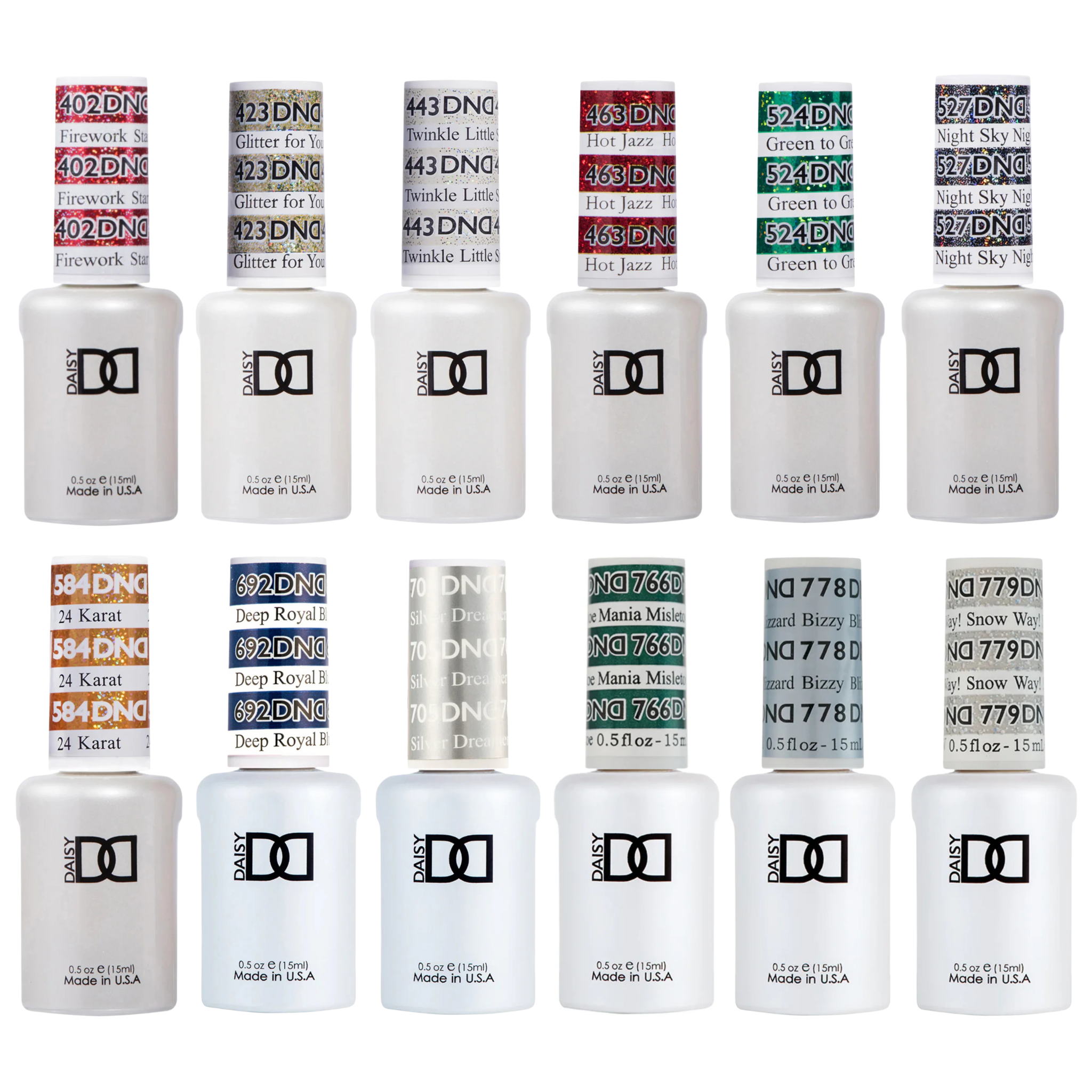 Shop DND Gel Polish Winter 12pc Set - Holiday Glitters