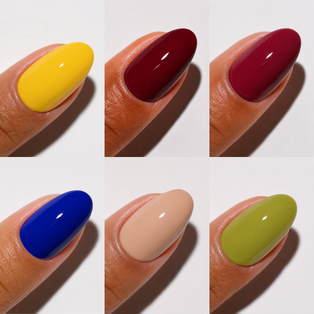 finger swatch for DND Gel Polish 12pc Bundle - Cozy Neutrals