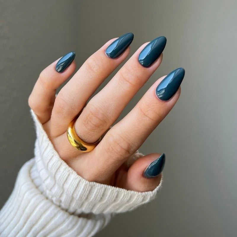 hands wearing 242 Nautical Gray Diva Gel & Polish Duo by DND (2)