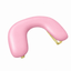 Deluxe pink manicure armrest with rounded gold metal base on a white background