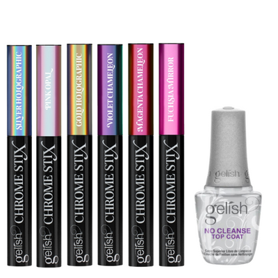 Chrome Stix Collection w/ No Cleanse Top Coat by Gelish