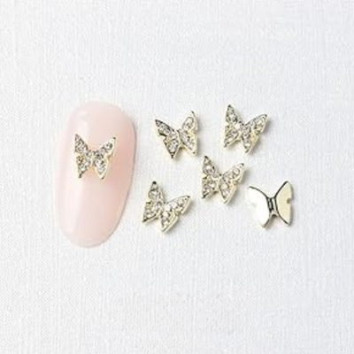 Gold Butterfly Nail Charms 10pc