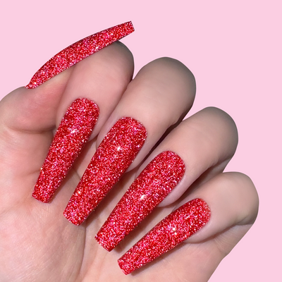 hands wearing GFX131 Hot Bling Diamond FX Gel by Kiara Sky