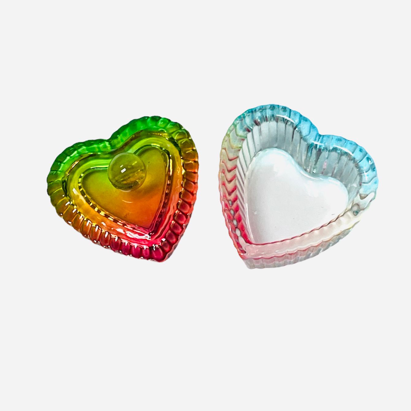 mini colorful heart jar with lid off