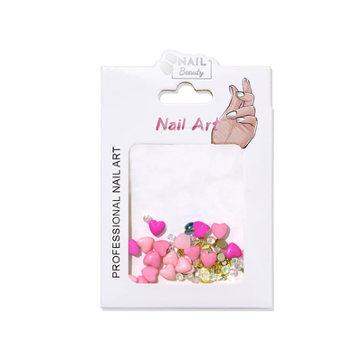 Nail Art Mini Heart Charms - Pink