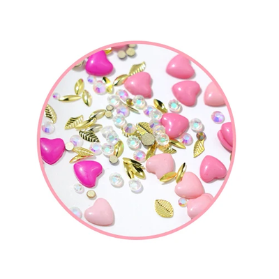 Light Pink Nail Art Mini Heart Charms