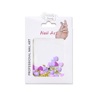 Nail Art Mini Heart Charms - Light Purple