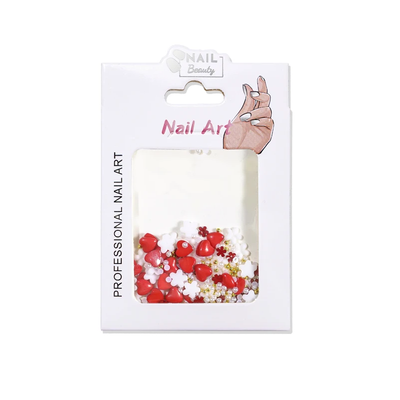 Nail Art Mini Heart Charms - Red