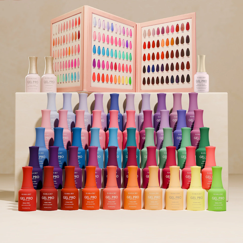 Kiara Sky Gel Pro Volume 2 HFG051-HFG100 HEMA and TPO-Free 50 color gel polish collection with swatch book