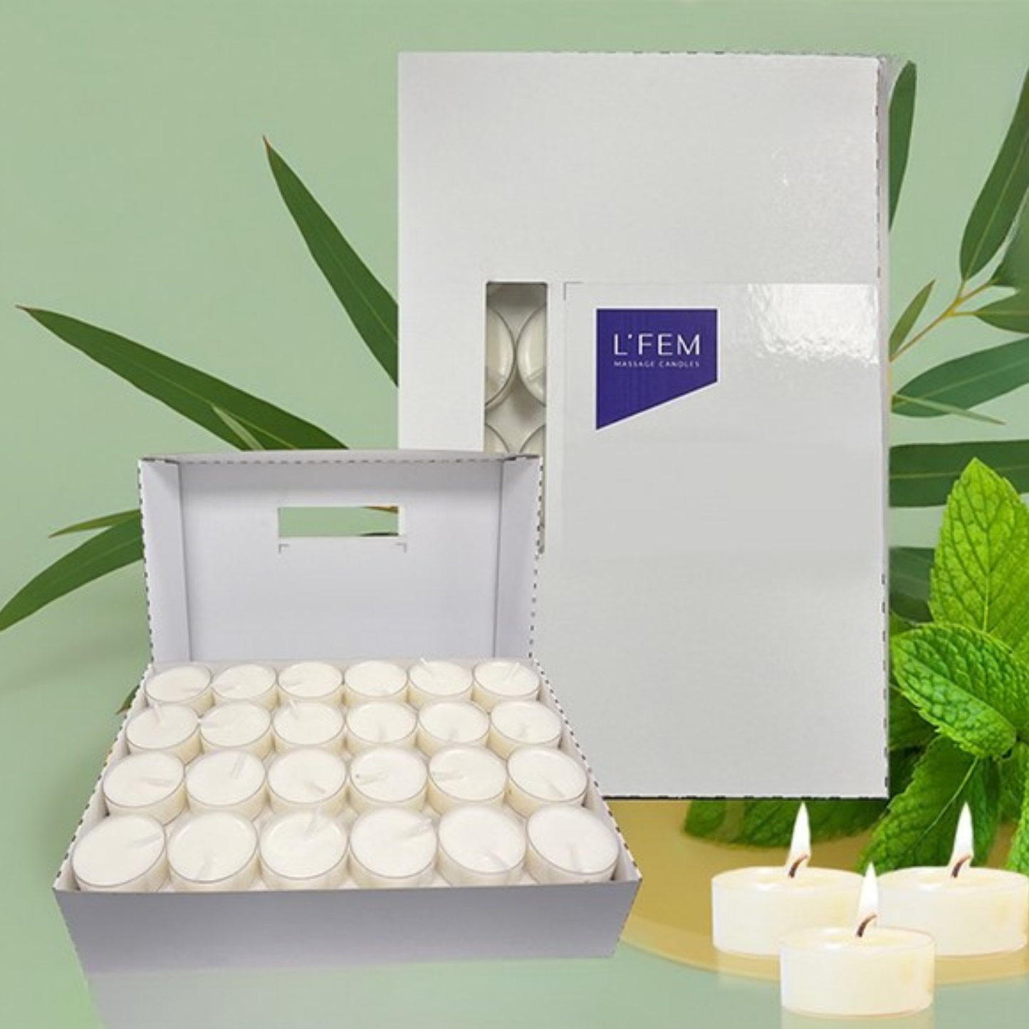 L'Fem Massage Candles 72pc - Eucalyptus Spearmint