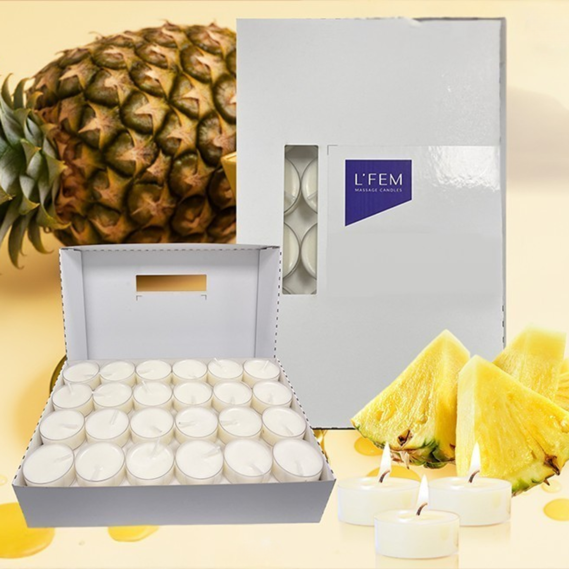 L'Fem Massage Candles 72pc - Pineapple Slice