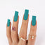 hands wearing M106 I Don’t Kiss & Teal Matching Trio by Notpolish