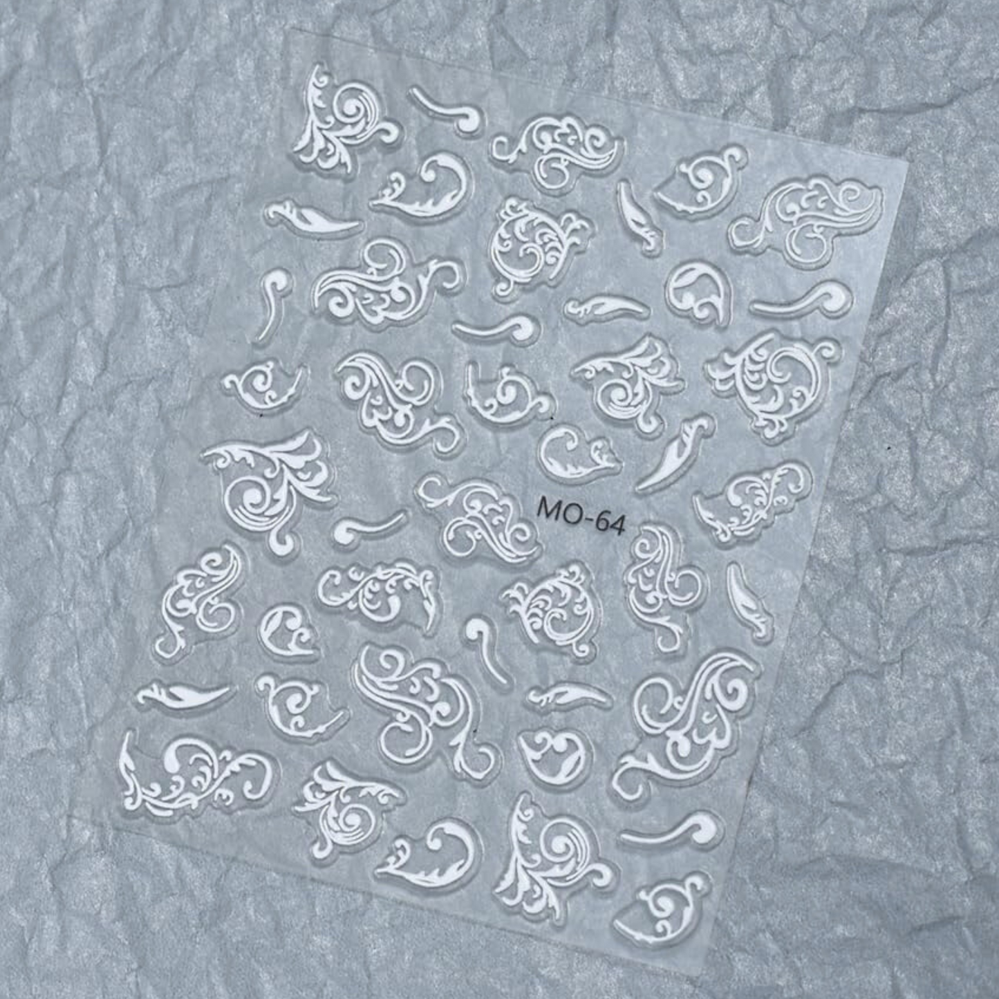 White Intricate Line Nail Art Stickers