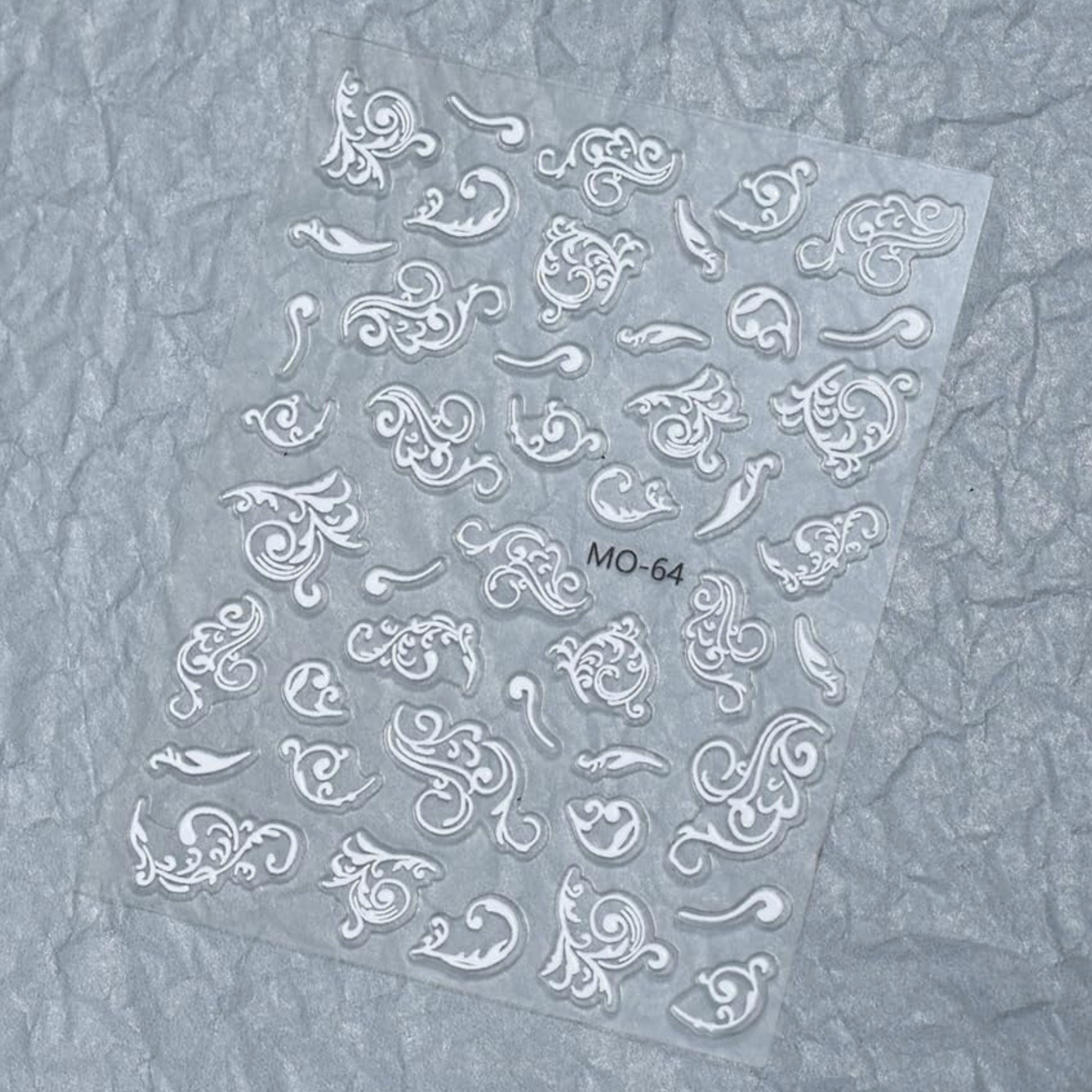 White Intricate Line Nail Art Stickers