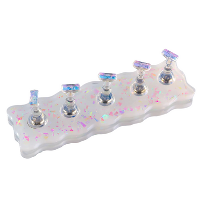 Magnetic Nail Tip Work Stand - Clear Glitter