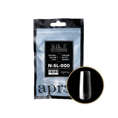 Natural Long Square 2.0 Refill Tips Size #000 By Apres