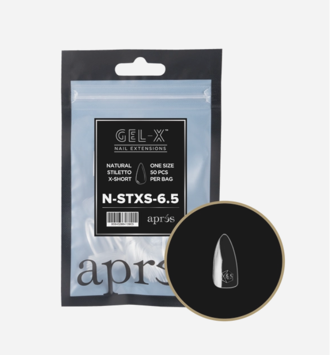 Apres Natural Gel-X Extra Short Stiletto 2.0 Tips 50pc #6.5