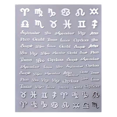 Nail Art Stickers - Astrology Horoscope Silver