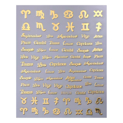 Nail Art Stickers - Astrology Horoscope Gold