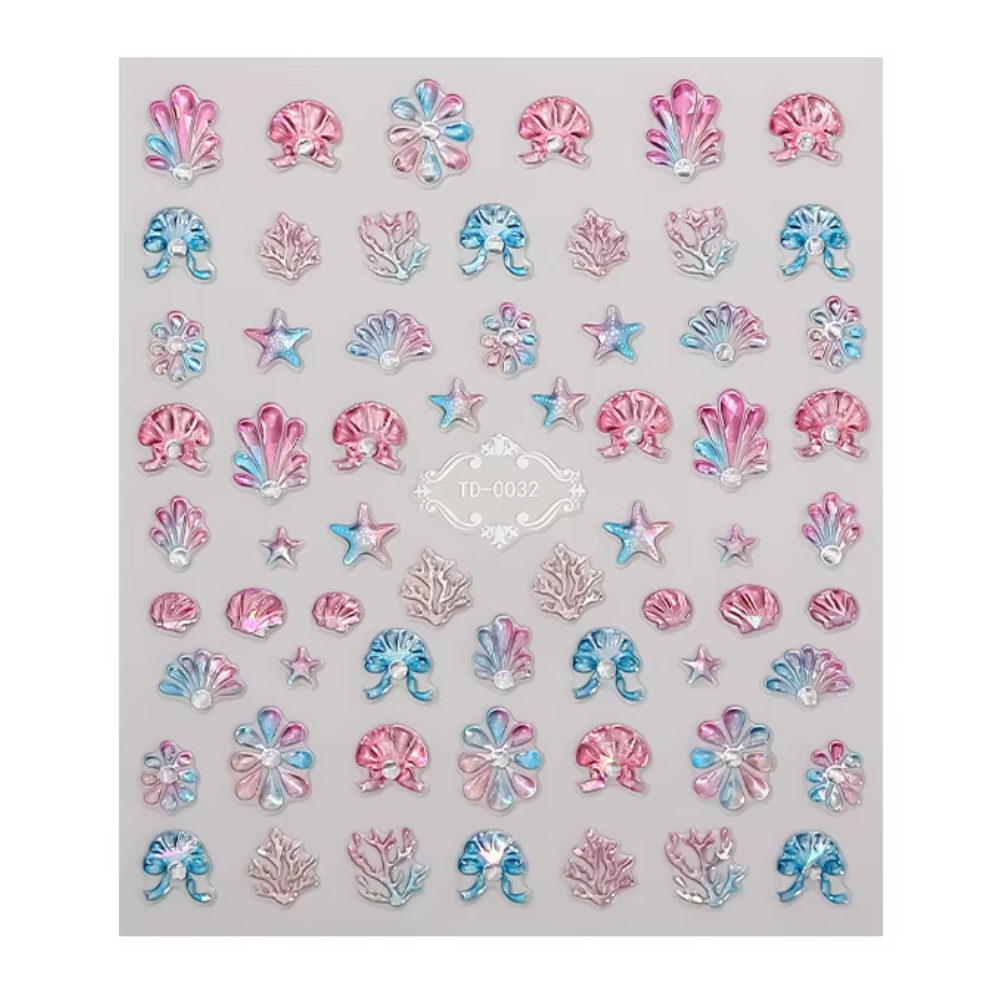 Mermaid Treasure Shell Nail Art Stickers