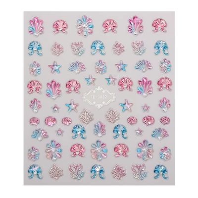 Mermaid Treasure Shell Nail Art Stickers