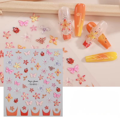 Sunset Garden Nail Art Stickers