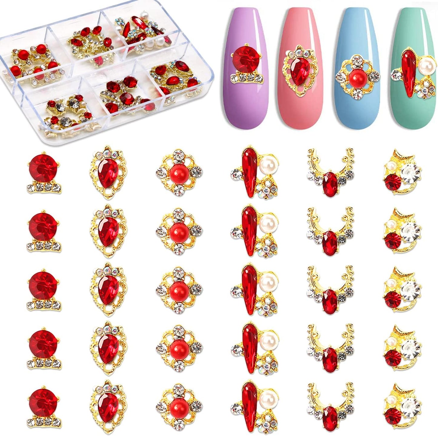 Nail Charms - Royal Red