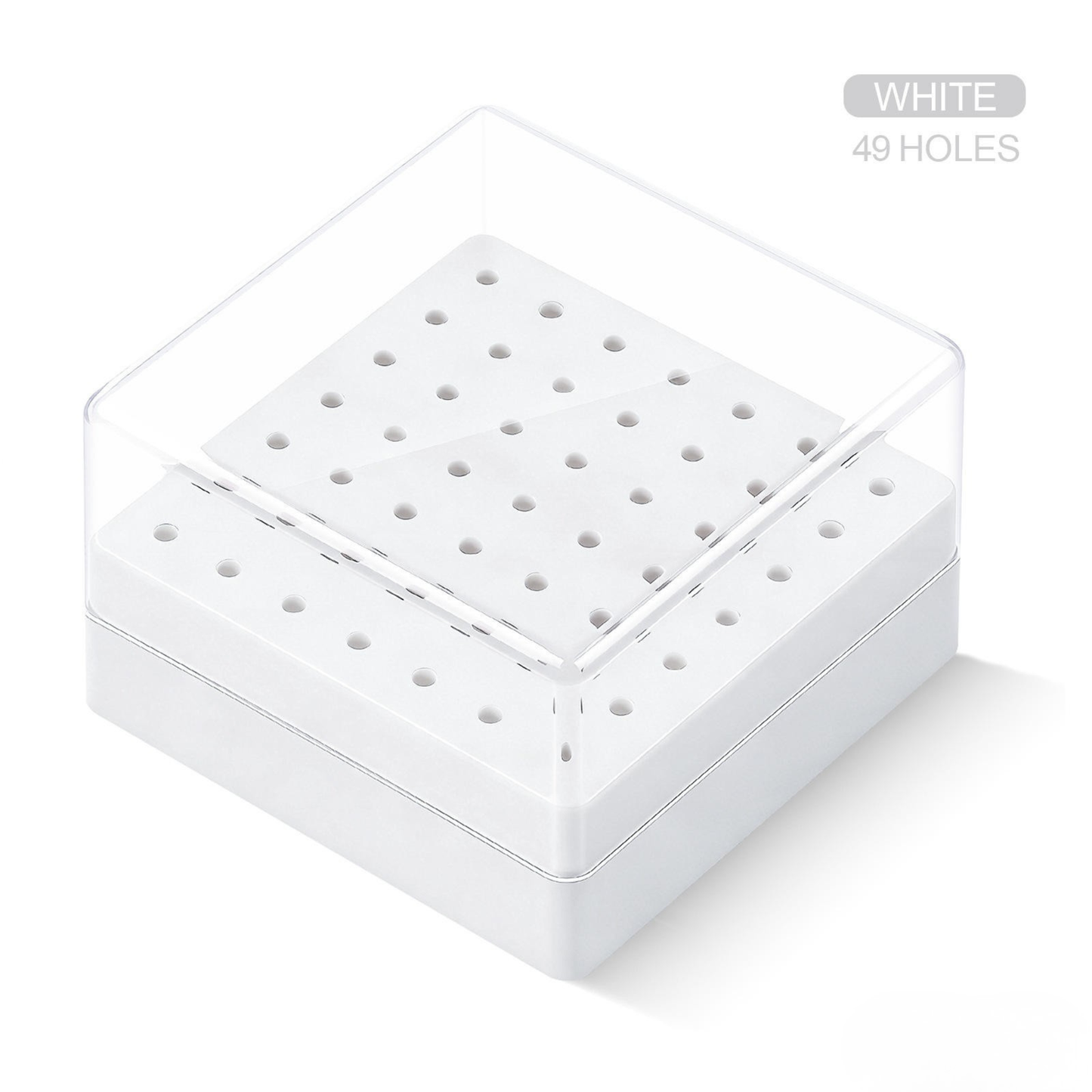 Nail Drill Bit Holder 49 Slots - White