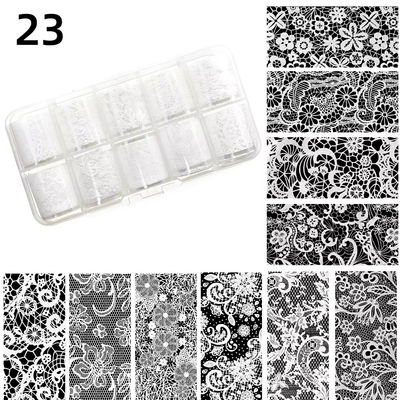 Nail Transfer Foil - White Lace