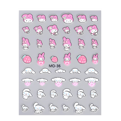 Nail Art Stickers - My Melody & Cinnamonroll (MO-36)