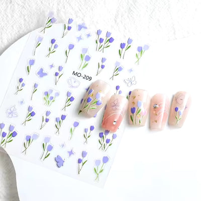 Purple Tulips (MO-209) I Nail Art Stickers