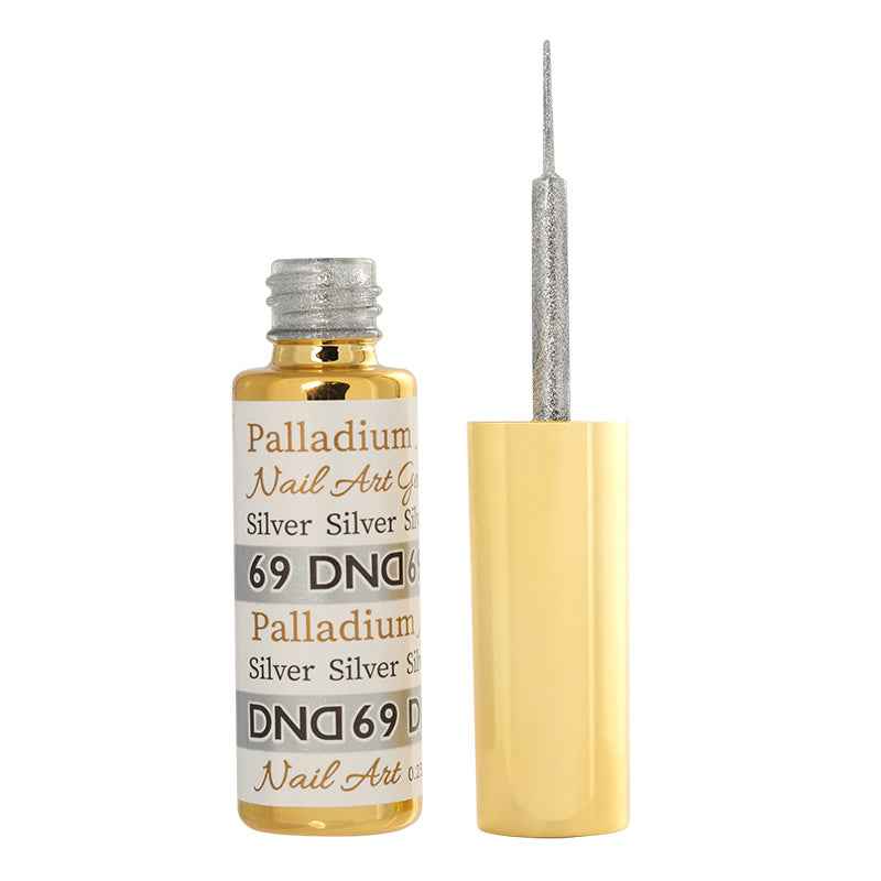 DND Nail Art Gel Liner Palladium - 69 Silver