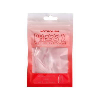 Notpolish Press X Natural Long Stiletto Tips 50pc -