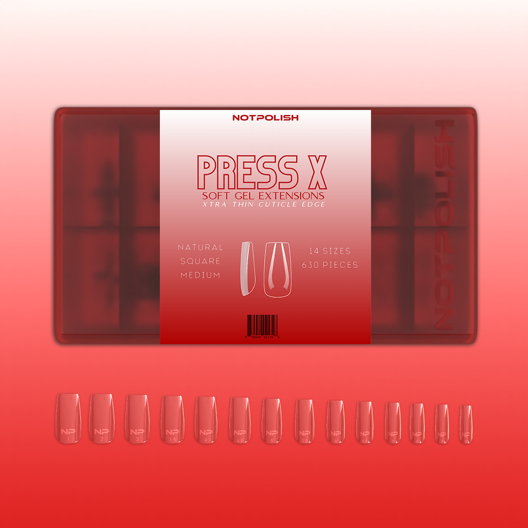 Natural Medium Square Press X Tips 630pc by Notpolish