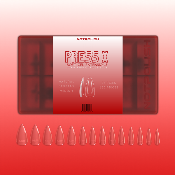Natural Medium Stiletto - Press X Tips 630pc by Notpolish