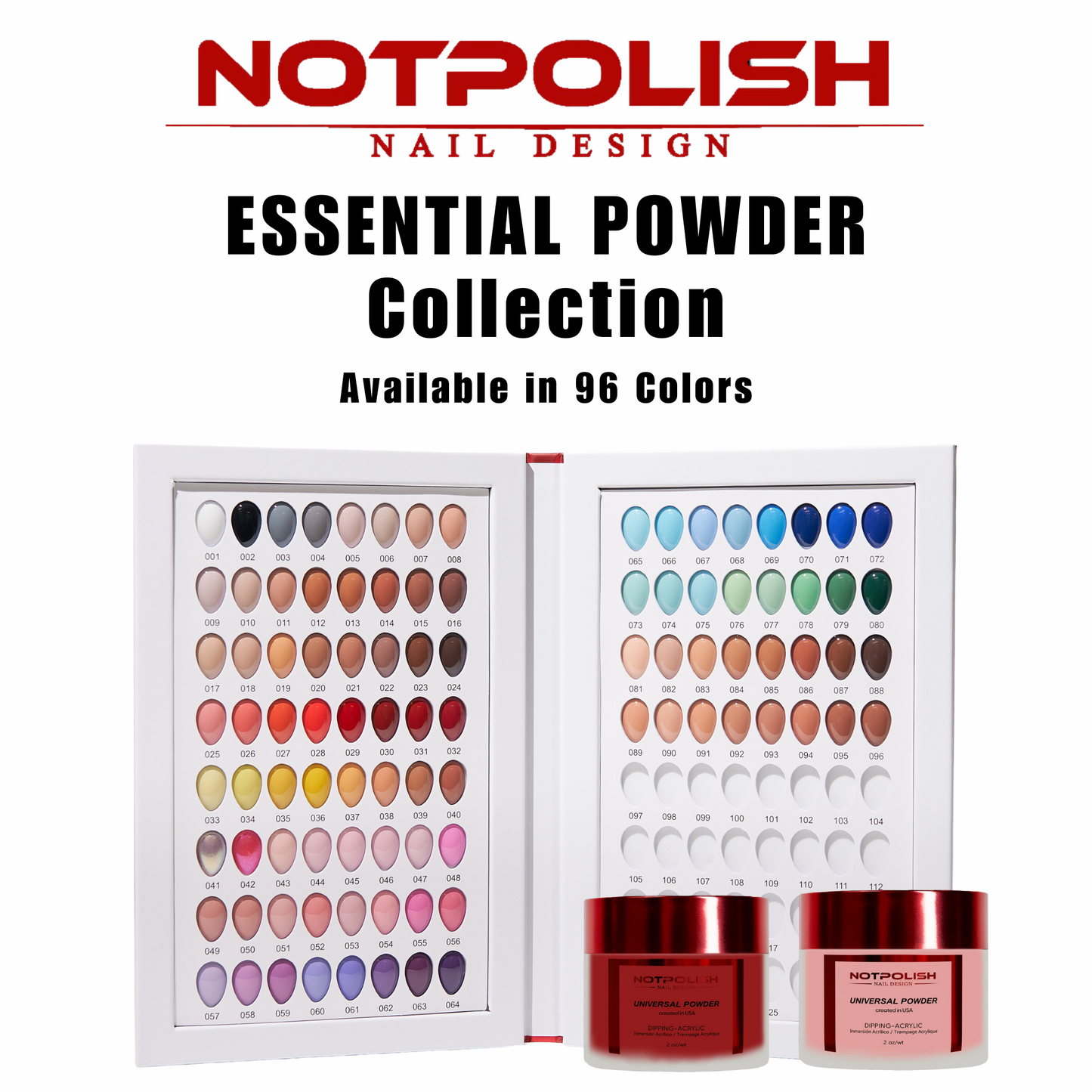 dip and acrylic powder collection with swatch book by Notpolish