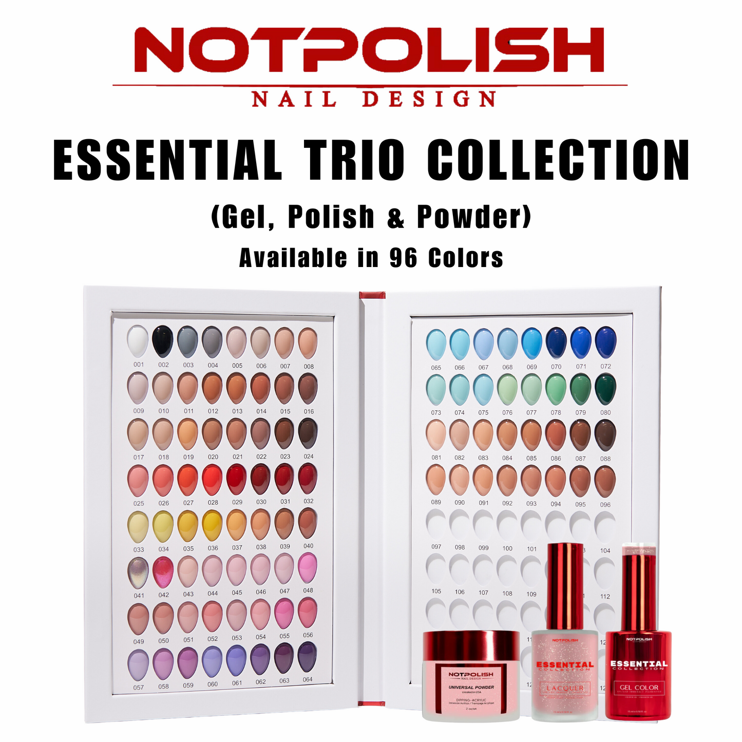 Gel, Polish and powder trio essential collection by notpolish