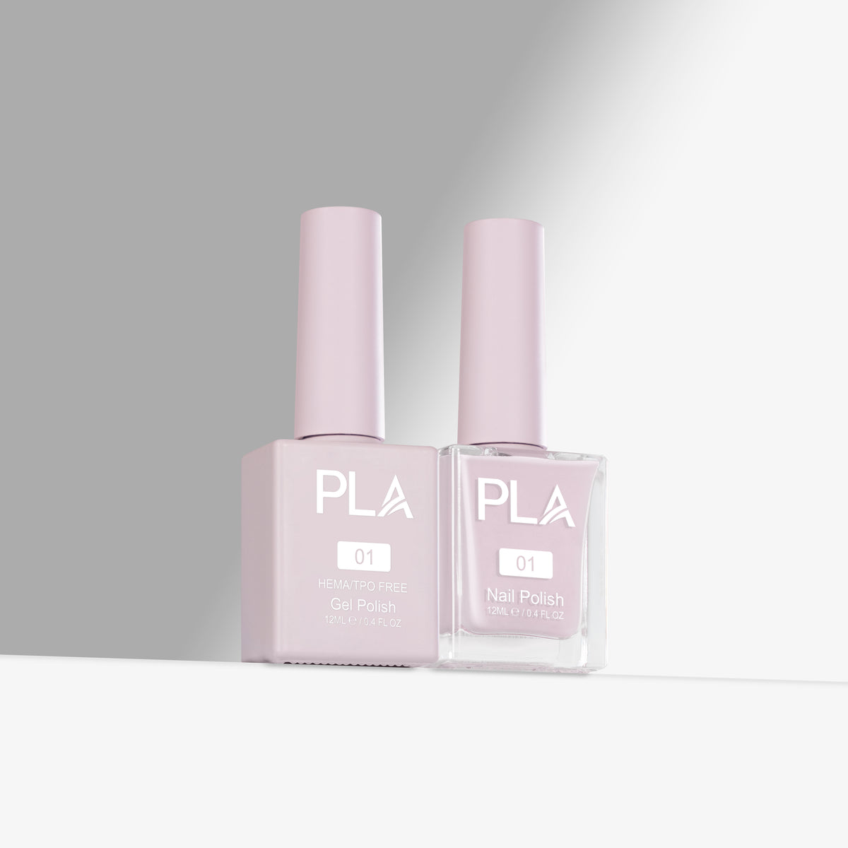 PLA Gel and Polish Duo 001 Turnip the Beet pastel purple-pink bottles