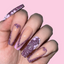 hands wearing GFX129 Purple Haze Diamond FX Gel by Kiara Sky