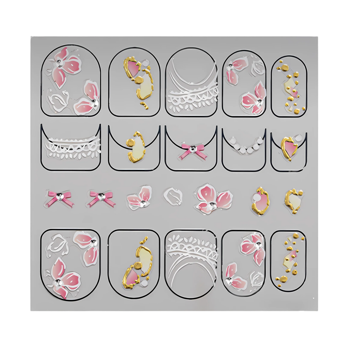 ＿nail〻〻 Shop Pink Flower Nail Art 6D Sticker - ZC-0512