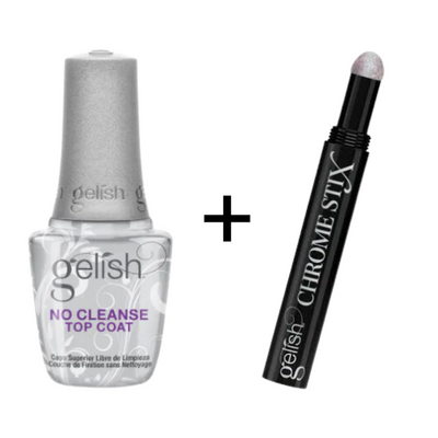 Chrome Stix Pink Opal & No Cleanse Top Coat Combo by Gelish