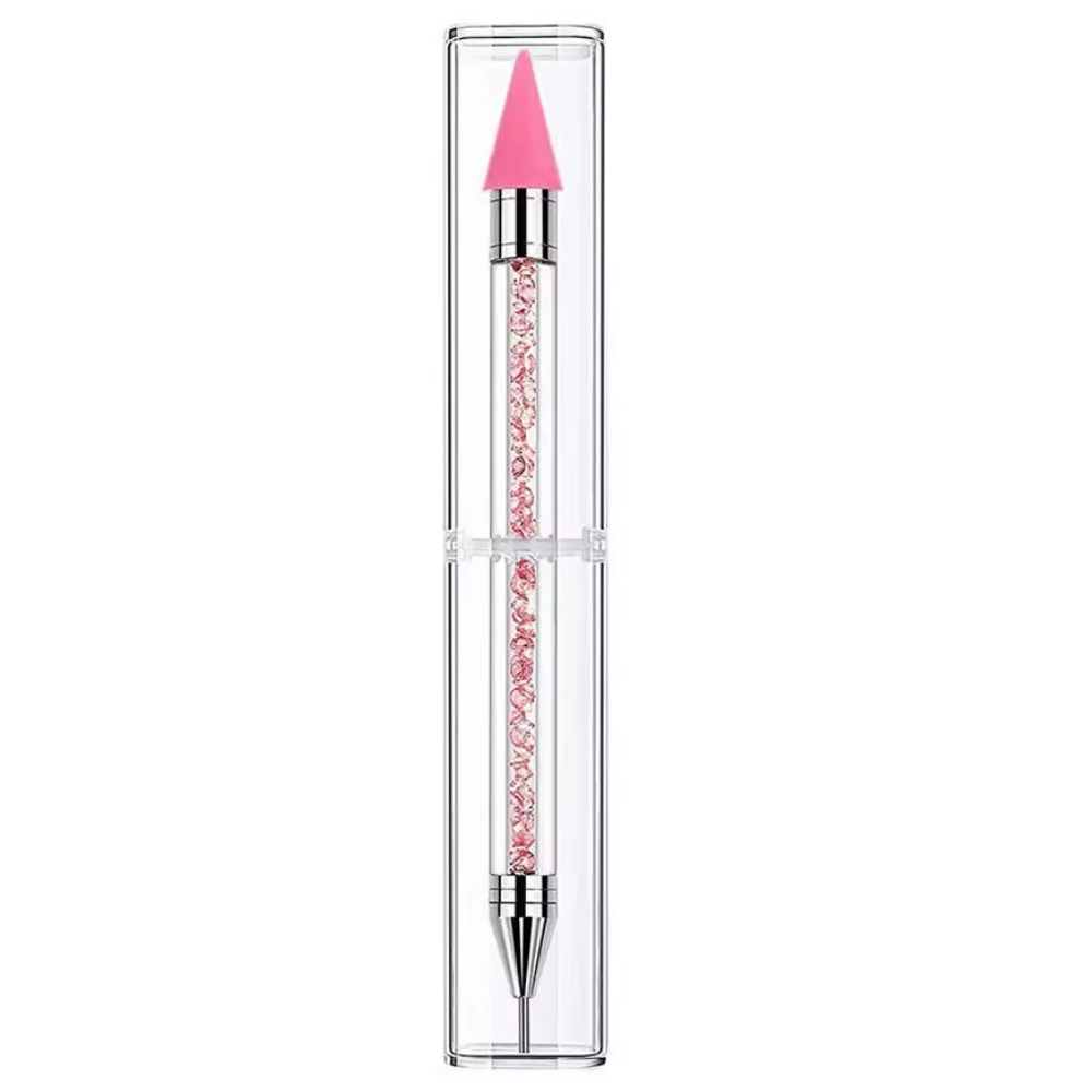 Nail Art Tool Rhinestone Picker - Pink Crystal Handle