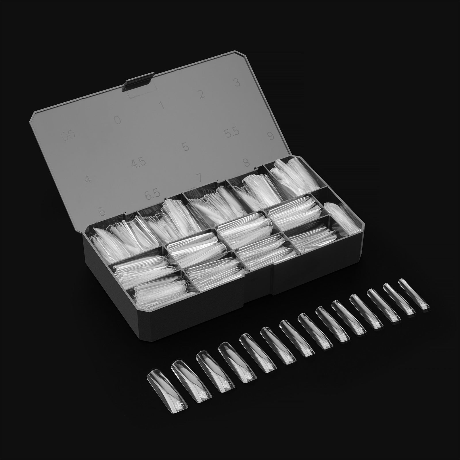 open box of Sculpted Extra Long Square 2.0 Gel-X Tips 420pc by Apres