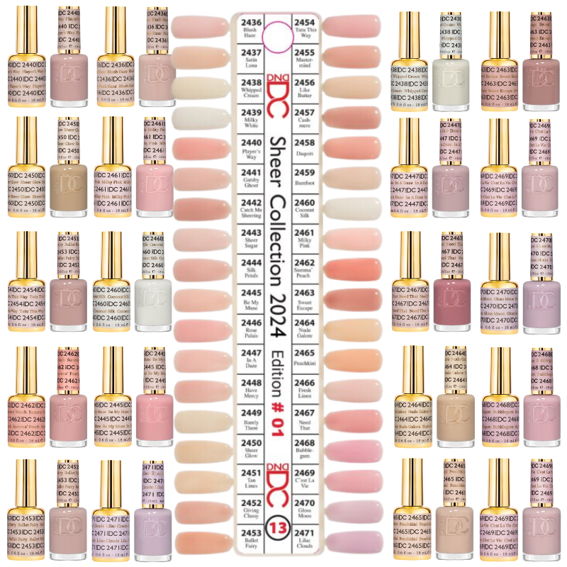 DND DC Sheer Gel & Polish Swatch 13 Collection