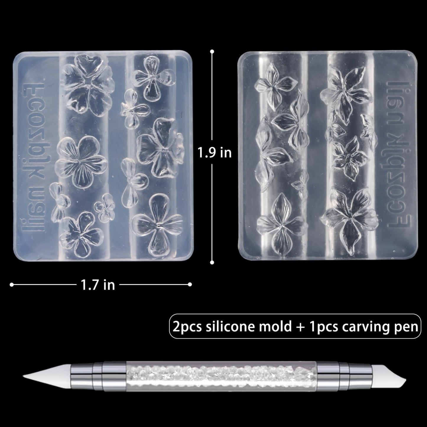 Silicon Carbon Pen w/ 2 Flower Molds