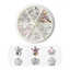 Silver Pink Princess nail charm wheel featuring rhinestone crown, heart, and pink crystal nail art charms for luxury manicures.