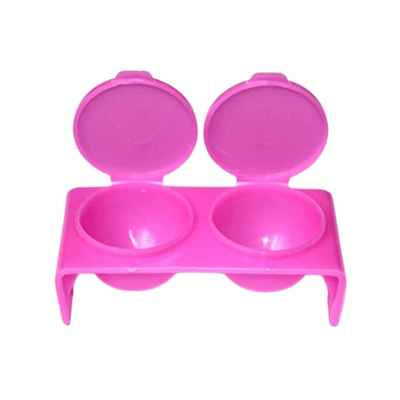 Pink Double Plastic Dappen Dish