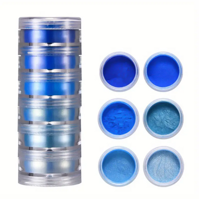 Blue Hues Art Powder Pigments 6pc