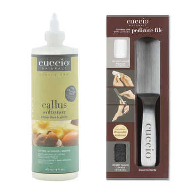 Cuccio Callus Softener 16oz w/ Pedi File Kit